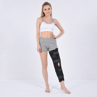 Orthèse de genou fixe en matériau éponge perforé respirant, attelle de soutien ajustable pour la récupération post-chirurgicale des ligaments