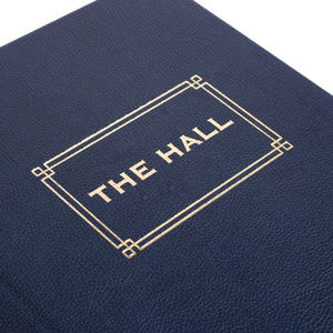 Porta Menús Personalizados con Logotipo, de 2 Paneles, en Cuero Sintético Azul Marino, con Tornillos, para Restaurante - Product Image 5