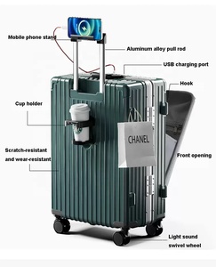 Bagage à main Offre Spéciale Tiktok avec roues pivotantes <span class=keywords><strong>Valise</strong></span> à main encadrée en aluminium avec compartiment <span class=keywords><strong>pour</strong></span> <span class=keywords><strong>ordinateur</strong></span> <span class=keywords><strong>portable</strong></span> ouvert à l'avant - Product Image 5