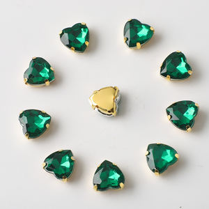 10mm or griffe coeur strass bricolage à la main couture vêtements accessoires Hot Fix coudre sur strass beauté décoration - Product Image 6