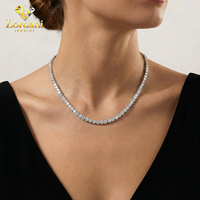 Chaîne tennis en diamant de laboratoire IGI CVD HPHT en argent sterling 925 plaqué rhodium de 2 mm à 6,5 mm pour femme, vente en gros de bijoux en diamant