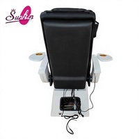 Fauteuil de pédicure électrique direct fabricant avec 4 groupes de massage par pétrissage, bain à remous à jets de surf, lumière LED et pompe de vidange pour spa des pieds