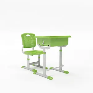 Popular Design School Furniture Single And Double Table And Chair Set High School Furniture Set