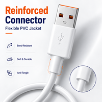 Câble de charge rapide USB A vers USB C 6A, type C, PVC, fournisseur en gros