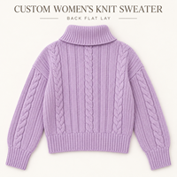 Pull en tricot torsadé à col châle personnalisé pour femme, à manches longues, avec logo en relief, pour l'automne et l'hiver