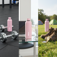 Gourde isotherme en acier inoxydable YEWAY, à col étroit, avec logo personnalisé, écologique, pour le camping et la randonnée