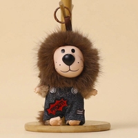 Porte-clés en peluche mini lion mignon en gros, pendentif OEM, mascotte en peluche douce, jouet en peluche lionnet de dessin animé pour cadeau