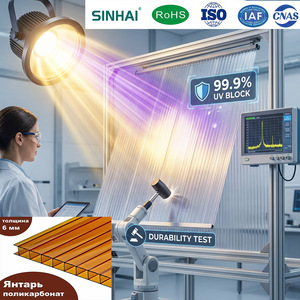 Lámina de Policarbonato Hueca con Tinte Bronceado Impermeable, Barrera Acústica, Resistente a Impactos, <span class=keywords><strong>Placa</strong></span> de <span class=keywords><strong>PC</strong></span> Multicapa para Cercas de Balcón - Product Image 1