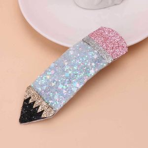 Vuelta a la escuela, lazos sólidos para el cabello para niñas, pasadores de lápiz con purpurina, pinzas para el cabello para estudiantes, accesorios para el cabello - Product Image 4