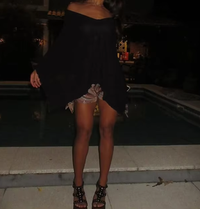 Viviblook Y26TP043 T-shirt décontracté pour femme, haut court sexy et ample à bords irréguliers pour dames - Product Image 2