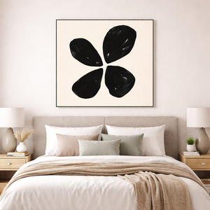 Cuadro Minimalista en Blanco y Negro, Arte de Pared Enmarcado, Lienzo Decorativo para Sala de Estar, Dormitorio, Decoración de Interiores - Product Image 6