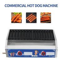 Grill à saucisses au gaz GPL commercial à 16 rainures avec dispositif anti-feu, équipement de cuisson antiadhésif pour hot-dogs, idéal pour la restauration de rue