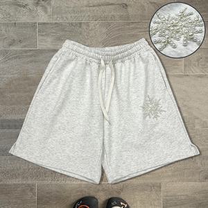 Luxury Oversized Pearl French Terry Running <b>Short</b> Custom Streetwear Sports Pants <b>Shorts</b> Designer Cotton <b>Baggy</b> <b>Shorts</b> De Hombre - Product Image 1