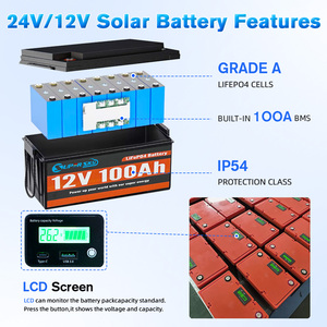 ก้อนแบตเตอรี่ลิเธียมไอออน300ah 200ah 100AH แบตเตอรี่ Lifepo4 12V 24V สำหรับระบบพลังงานแสงอาทิตย์ในบ้าน - Product Image 3