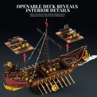 Reobrix 66104 2026 Nuevo Barco de Guerra, Decoración de Escritorio, Modelo de Barco Histórico, Ladrillos de Juguete para Adultos, Regalos, Sets de Bloques de Construcción