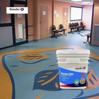 Adhésif acrylique liquide blanc fortement visqueux à base d'eau Bander pour revêtements de sol en PVC, vinyle, LVT, LVP, rouleaux et bobines