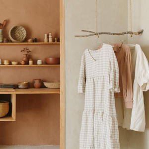 Abito lungo estivo da donna in cotone jacquard, bianco, con maniche corte a sbuffo, scollatura frontale con laccetti, effetto velato e liscio, per il tempo libero - Product Image 5