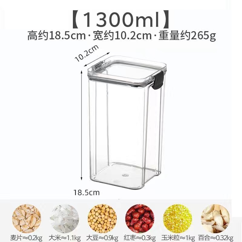 Recipiente hermético cuadrado de 1300ml.