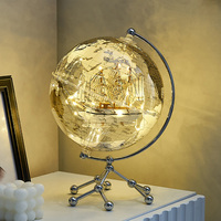 Globe terrestre décoratif de bureau en plastique transparent, accessoire de décoration