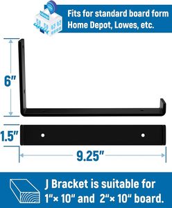 DIY 플로팅 선반 1/5 인치 두꺼운 선반 브래킷에 대 한 10 인치 헤비 듀티 금속 검은 벽 브래킷 - Product Image 5