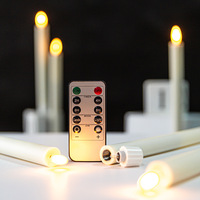 Décor de mariage 3d vraie flamme conique scintillante dîner à piles électrique LED bougies sans flamme avec télécommande