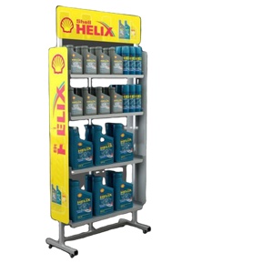 Support d'affichage <span class=keywords><strong>pour</strong></span> huile moteur lubrifiante en métal avec roulettes / Supports <span class=keywords><strong>pour</strong></span> huile mécanique <span class=keywords><strong>pour</strong></span> atelier automobile 4S - Product Image 1