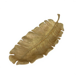 Bol à bibelots et plateau à clés en feuille d'or métallique style vintage – Organisateur décoratif pour petite table, chevet, coiffeuse. - Product Image 6