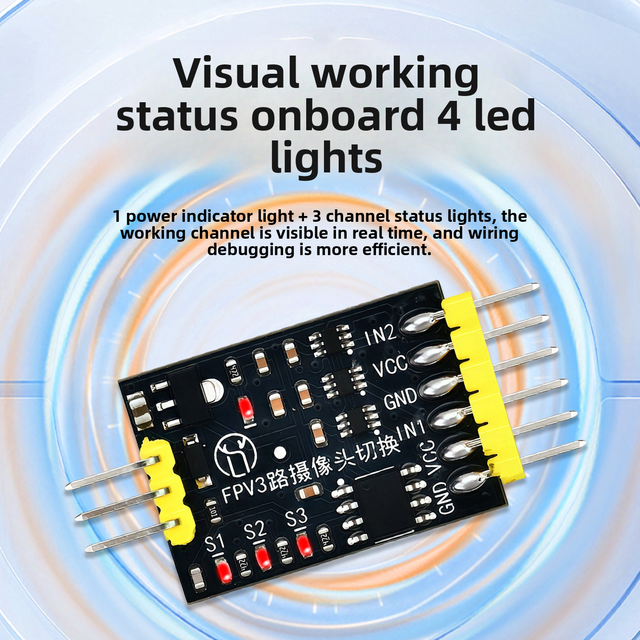 3CH FPV Video Switcher Zero Latency UAV Drone Racing PWM Control Real-time Analog Camera Toggle
