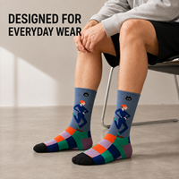 Chaussettes personnalisées OEM pour adultes, en polyester/nylon/coton/bambou/laine, absorbantes, sans couture, résistantes aux déchirures, imprimées à 360°