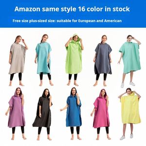 Peignoir à capuche à séchage rapide pour la natation, serviette en microfibre, poncho de plage pour la plongée - Product Image 2