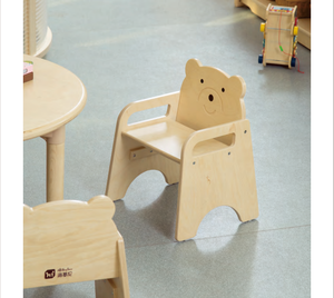 Eibele Baby Learning Center Bear Animal de madera Silla para niños pequeños Muebles para niños Muebles de madera para niños - Product Image 2