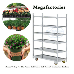 <span class=keywords><strong>Chariot</strong></span> de transport multi-étagères en métal <span class=keywords><strong>danois</strong></span> pour pépinière, idéal pour le transport de plantes en serre et l'exposition de fleurs - Product Image 3
