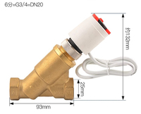 Vanne d'équilibrage dynamique en laiton HVAC avec actionneur thermoélectrique pour systèmes de refroidissement par chauffage de l'eau et ventilo-convecteur OEM