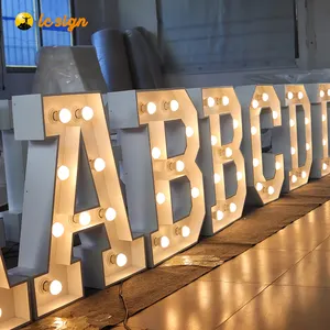 大型自由站立字母婚礼3D广告标志金属led灯巨型情书