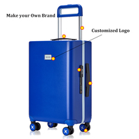 Valise de cabine OEM de haute qualité avec cadre en aluminium, coque rigide en PC sans fermeture éclair, design moderne avec serrure TSA pour voyage