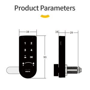 구브 P152 스마트 잠금장치 (아연 소재 키 잠금해제, 모던 디자인, 침실 및 체육관용) - Product Image 2