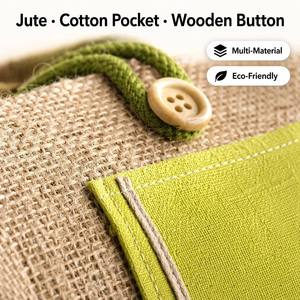 Custom Logo Jute Tote <b>Bag</b> Bamboo Handle Burlap Shopping <b>Bag</b> Cartoon Print for Daily Use - Product Image 3