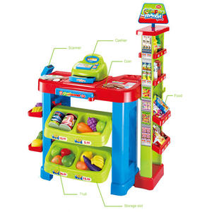 Juego de simulación de rol con frutas y luces para niñas, <span class=keywords><strong>caja</strong></span> <span class=keywords><strong>registradora</strong></span> de sonido para niños, carrito, superventas, preescolar - Product Image 3