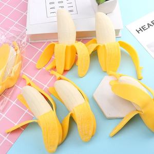 Jouet de simulation de banane à peler en PU, dessin animé, pour l'extérieur, apprentissage, décompression, extrusion créative, élastique, farce, fruit, Jiaozi - Product Image 2