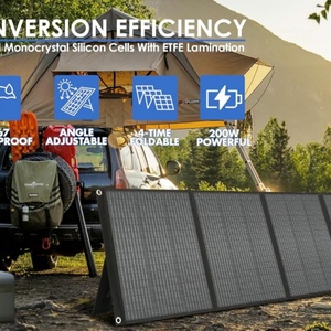ชุดแผงโซลาร์เซลล์แบบพับได้ PERC ครึ่งเซลล์ ขนาด 50W 60W 100W 150W 200W แบบพกพา พร้อมเครื่องชาร์จพลังงานแสงอาทิตย์ 12V 18V - Product Image 5