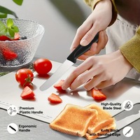 Meilleures ventes : Ensemble de couteaux à pain et à steak en acier inoxydable pour cuisine, avec manche en plastique, couteau à tomate, couteau de table occidental multifonctionnel