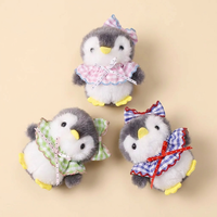 En gros, Mini Pingouin en Peluche Mignon avec Bavoir, Pendentif Porte-clés, Figurine de Dessin Animé, Jouet Doux pour Cadeau Promotionnel