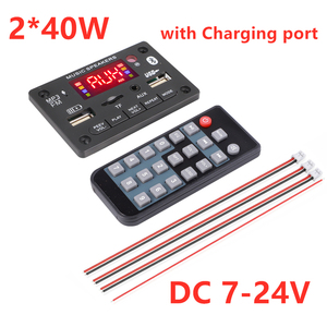 เครื่องขยายเสียง2*60W 40W 25W 6W,อุปกรณ์ขยายเสียงบลูทูธ5.0 Papan Dekoder MP3 Bebas Genggam 12V Pemutar Music Nirkabel Modul Audio USB TF Radio - Product Image 4