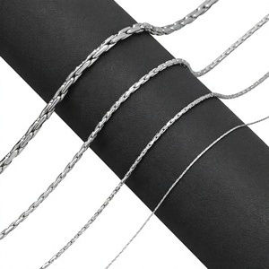 Cadena de Eslabones Clásica de Plata de Ley 925, Chapada en Rodio, Cadenas Finas para Mujer, Joyería para Bodas y Fiestas - Product Image 4