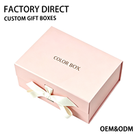 Caja de Regalo Plegable de Cartón Rígido Magnética con Cierre de Cinta de Papel Impresa Rosa Ecológica Portátil con Logotipo Personalizado