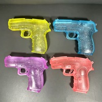 Nouvelle pistolet jouet en TPR anti-stress, pistolet souple transparent avec poudre aurora dorée, jouet anti-anxiété en maltose pour enfants garçons et filles