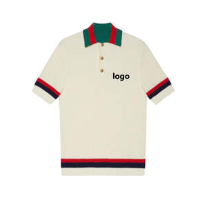 <span class=keywords><strong>Polo</strong></span> in maglia tubolare di lusso in maglia ottomnit 200g certificata OCS cotone <span class=keywords><strong>Jacquard</strong></span> lavorato a maglia <span class=keywords><strong>Polo</strong></span> da uomo Casual - Product Image 1