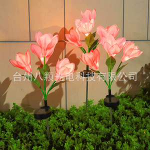 Luces solares de jardín con forma de tulipán, LED, impermeables, para exteriores, alimentadas por energía solar, decorativas para patio, jardín, balcón. - Product Image 1