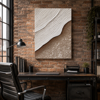 Peinture sur toile de paysage marin texturé 3D moderne peinte à la main, art mural abstrait pour la maison, peinture en relief