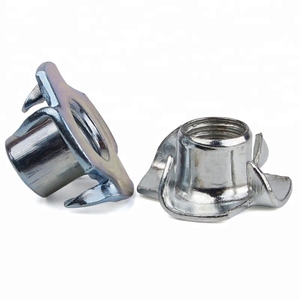 Dado a T a quattro punte in acciaio al carbonio OEM personalizzato M5 M6 M8, zincato blu/bianco, per <span class=keywords><strong>mobili</strong></span> in legno - Produttore di dadi a T a quattro punte - Product Image 2
